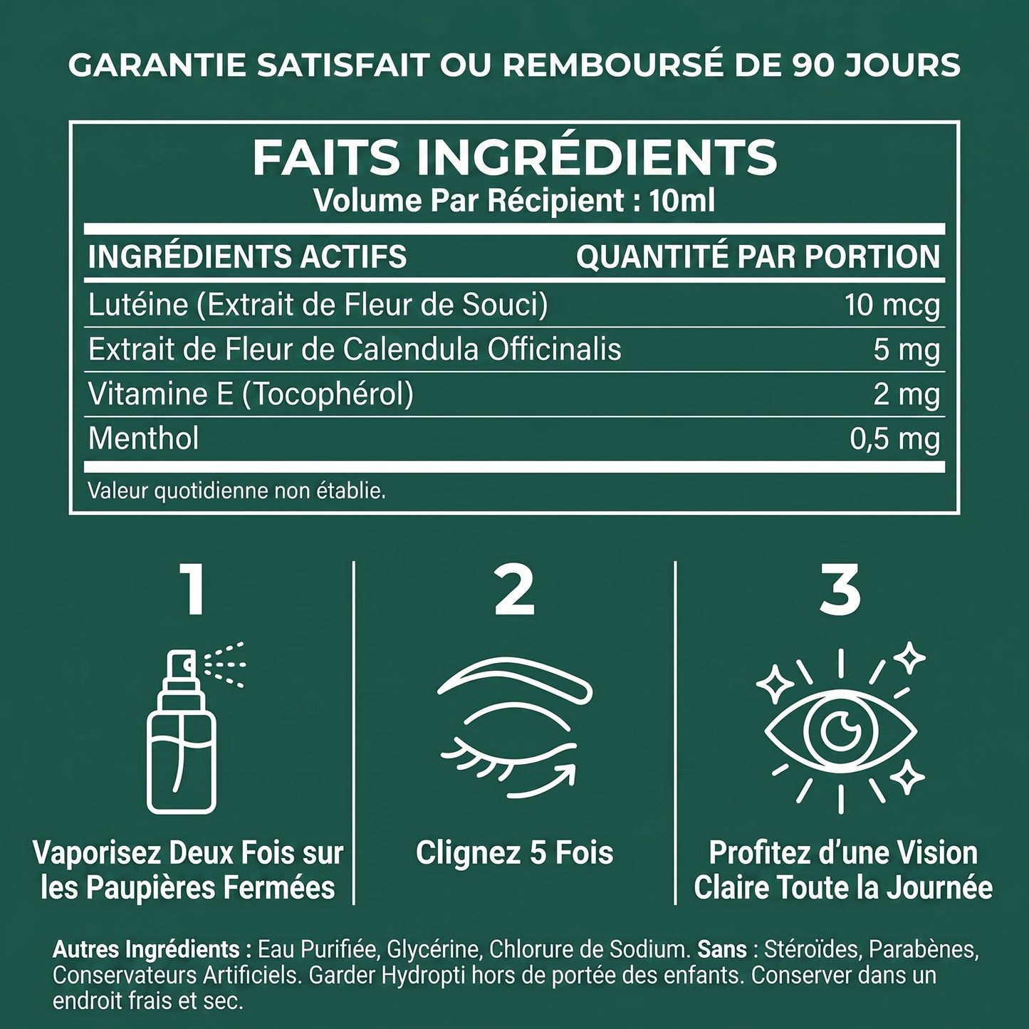 Spray oculaire Hydropti à la lutéine